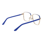 Guess Gold Women Glasses Frame, full-rim square design with gold metal frame and demo lenses, includes branded case.