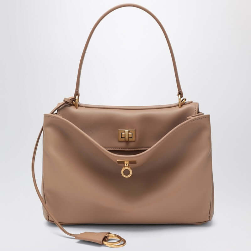 Front view with bag zipped and handles upright.