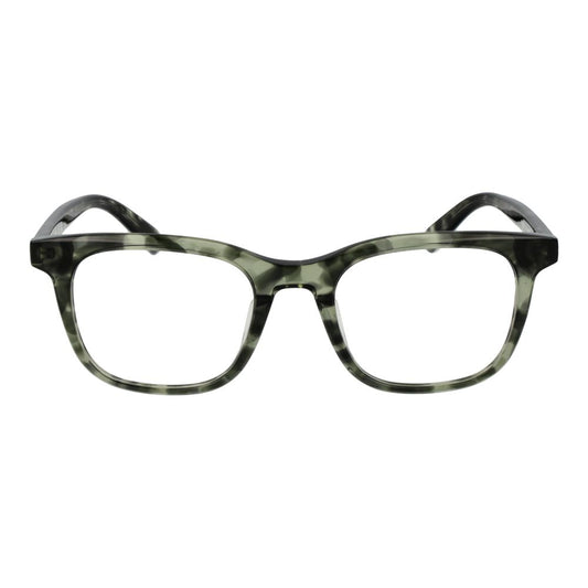 Guess Green Men Glasses Frame in full-rim acetate with square style, demo lenses, and spring hinge. Frame dimensions: 50-20-145.