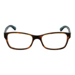 Guess Brown Women Glasses Frame with acetate full-rim, rectangle style, demo lenses, size 53-17-135, includes branded case.