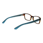 Guess Brown Women Glasses Frame in acetate, full-rim rectangle style with blue accents, size 53-17-135, includes branded case.