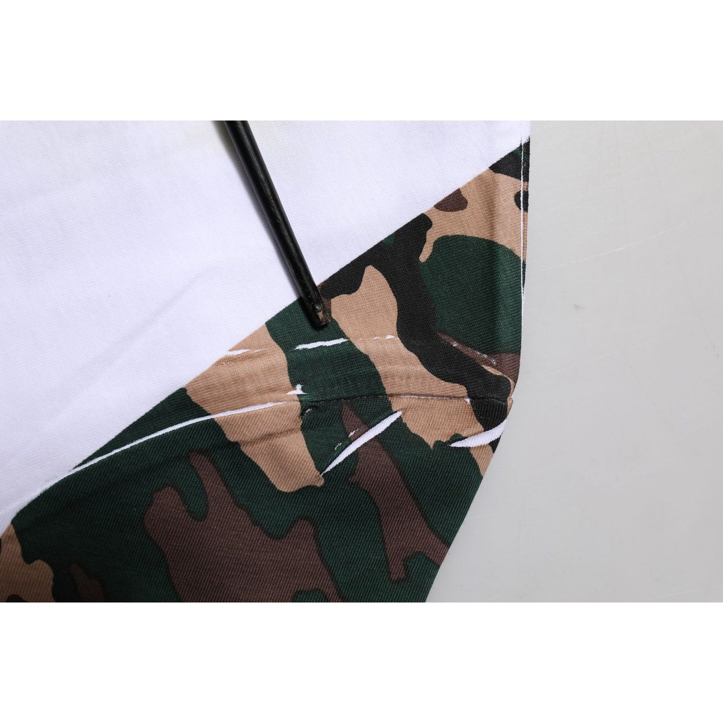 Dolce & Gabbana White Camouflage Cotton Men Crew Neck T-shirt