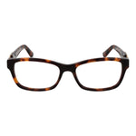 Guess Brown Women Glasses Frame, full-rim acetate, rectangle style, demo lenses, includes branded case.