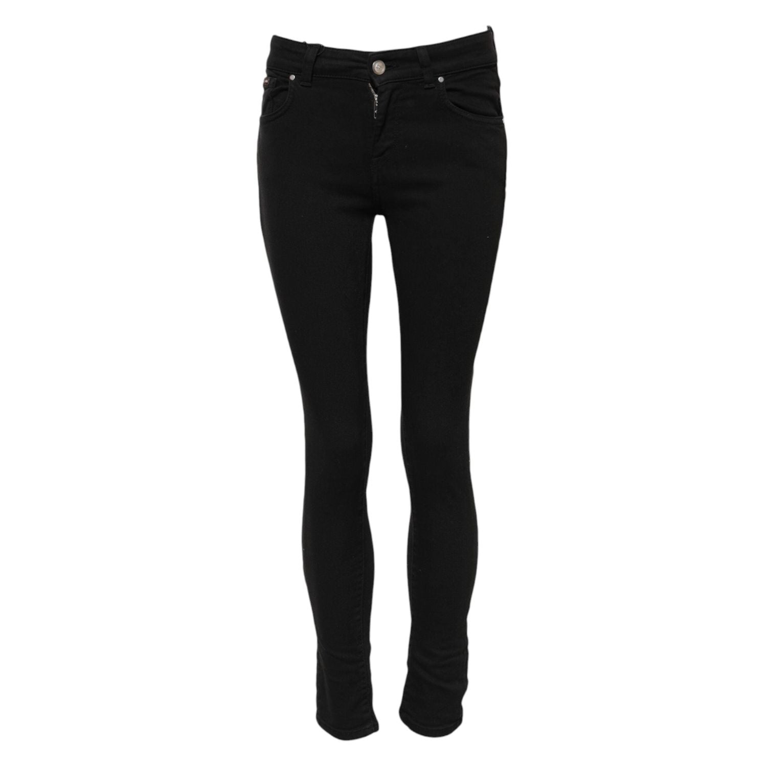 Dolce & Gabbana Black Cotton Skinny Mid Waist Denim Jeans