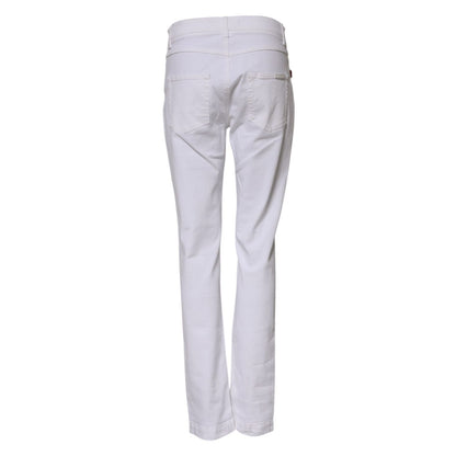 Dolce & Gabbana White Floral Embroidery GIRLY Denim Jeans