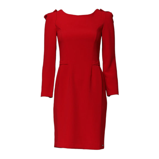 Armani Exchange Red Above Knee Long Sleeves Sheath Dress DR281342-38