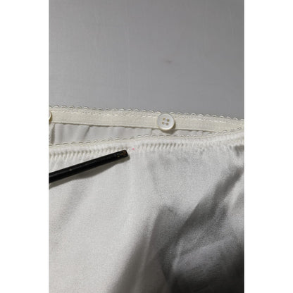 Dolce & Gabbana Ivory Silk Tapered High Waist Pants