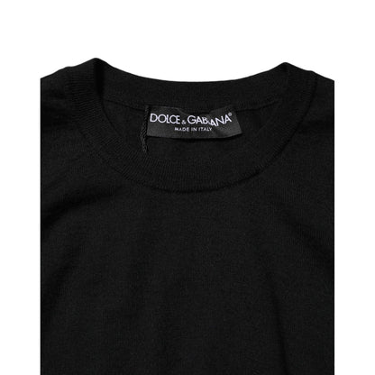 Dolce & Gabbana Black Cashmere Sleeveless Women Tank T-shirt