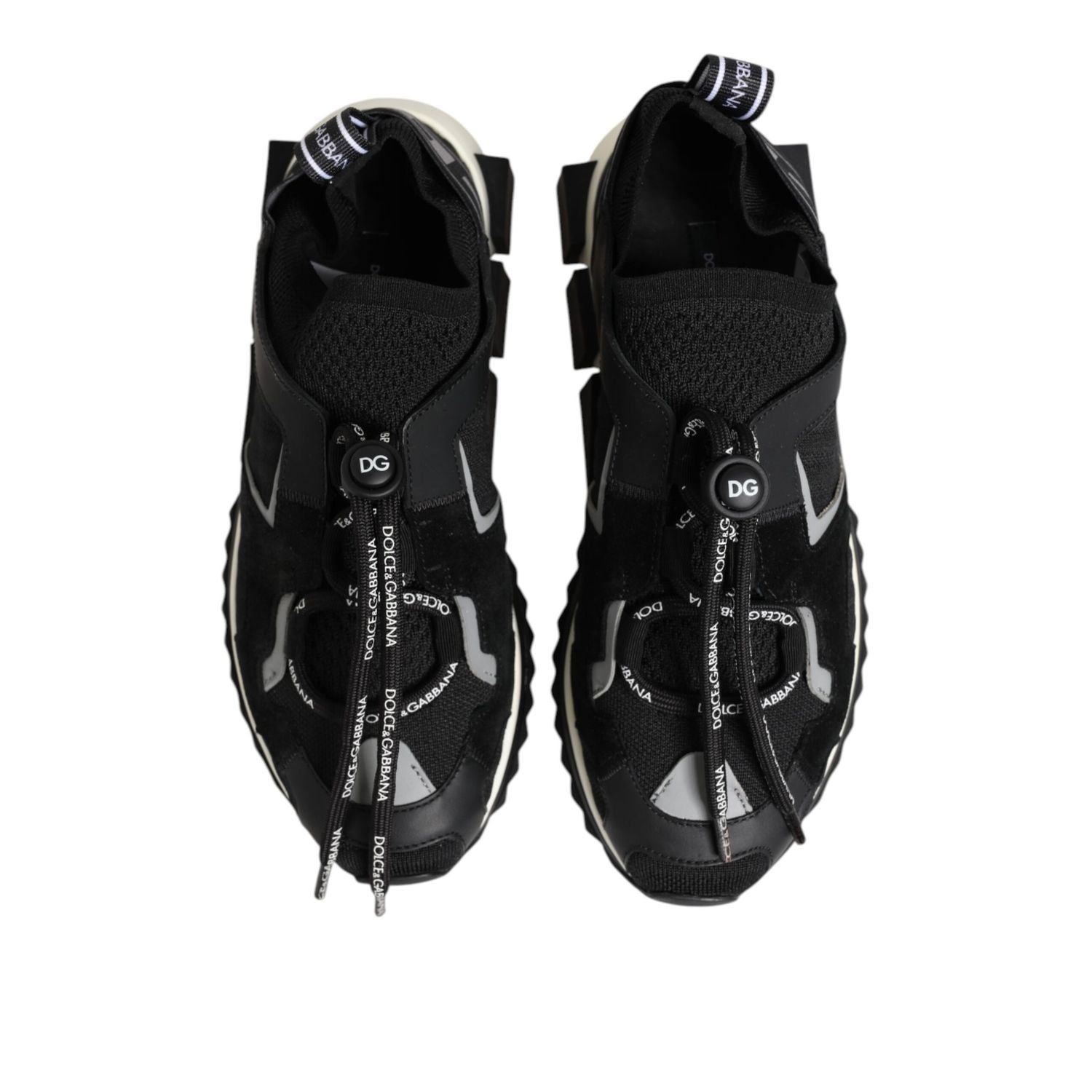 Dolce & Gabbana Black White Logo Sorrento Sneakers Shoes