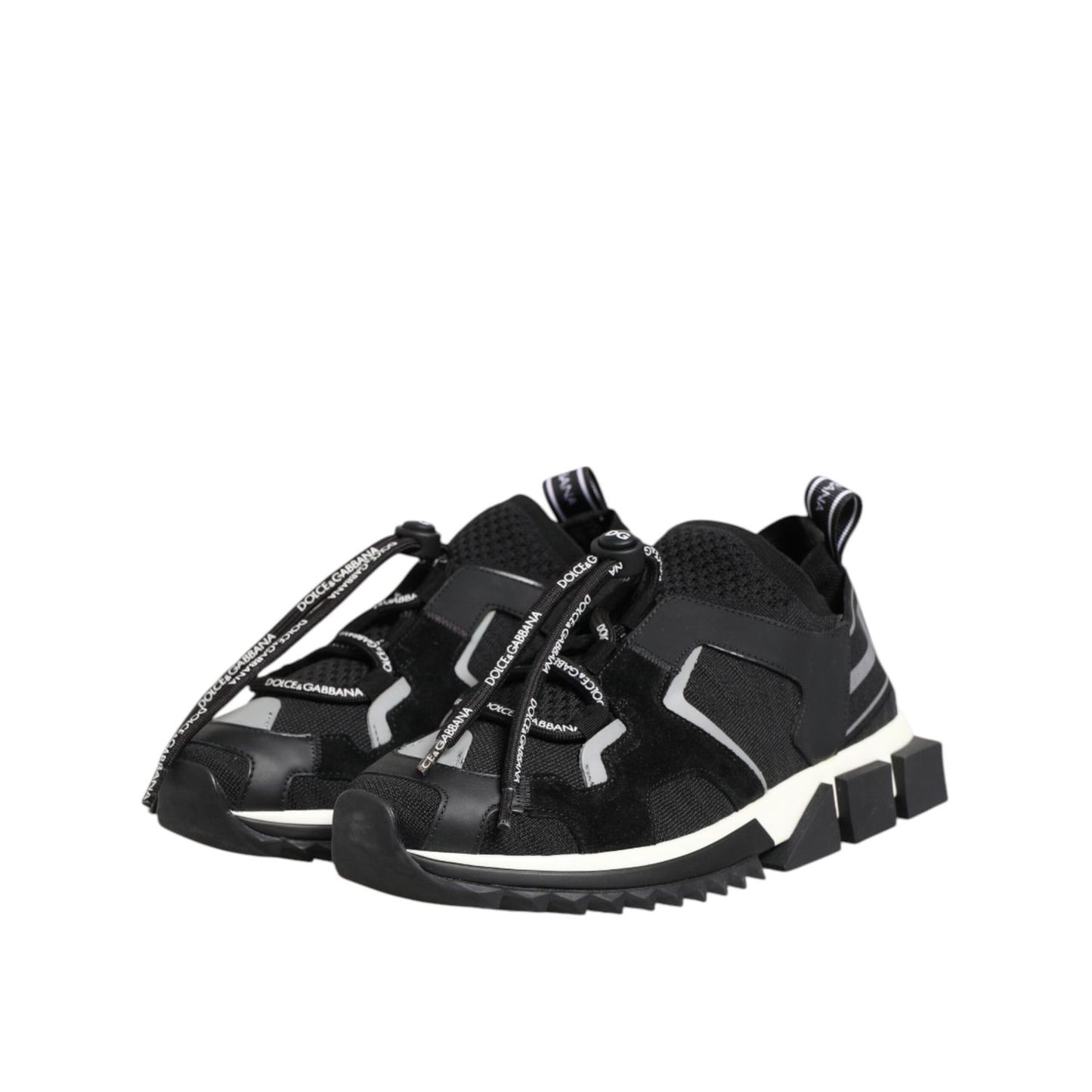 Dolce & Gabbana Black White Logo Sorrento Sneakers Shoes