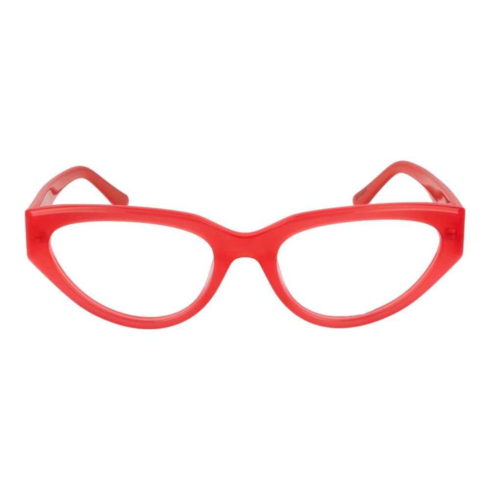 Guess Orange Women Glasses Frame in coral acetate, cat eye full-rim style, 53-18-145 size with demo lenses, includes branded case.