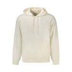 Guess Jeans White Cotton Sweatshirt with hoodie, central pocket, and embossed logo in organic cotton.