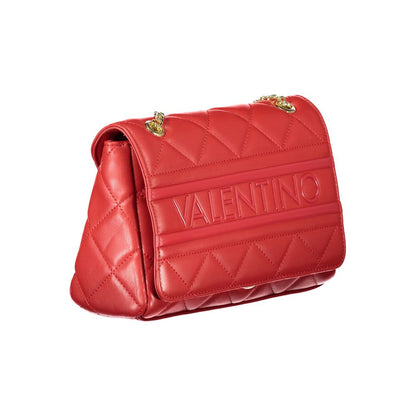 Mario Valentino Red Polyethylene Women Handbag with chain detail, elegant design, secure closure, and defined logo for stylish accessorizing.