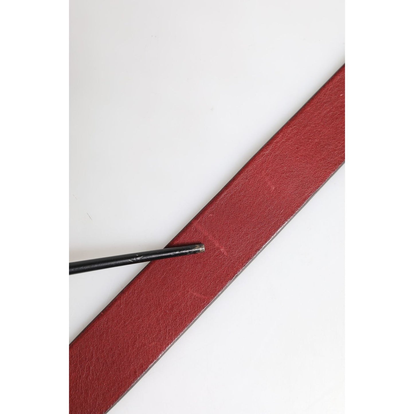 Dolce & Gabbana Maroon Classic Leather Metal Logo Buckle Belt