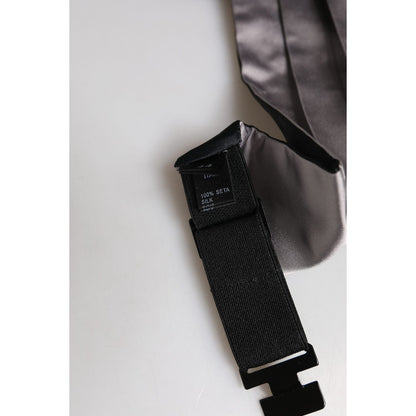 Dolce & Gabbana Gray Men 100% Silk Belt Wide Waist Cummerbund