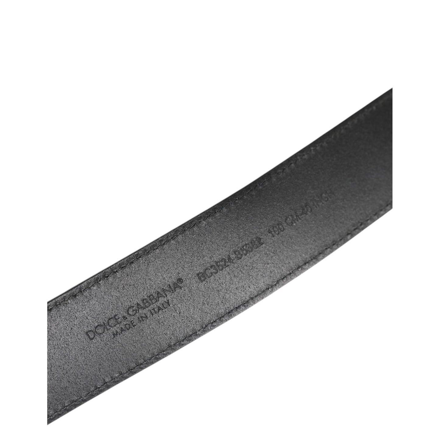 Dolce & Gabbana Black Leather Classic Metal Logo Buckle Belt