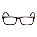 Guess Brown Men Glasses Frame in rectangular style with full-rim plastic design, brown color, 52mm lenses, 15mm bridge.