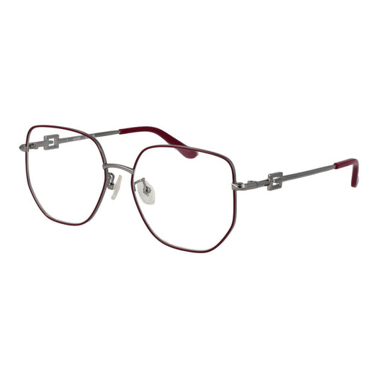 Guess Purple Women Glasses Frame in full-rim square style, metal frame with demo plastic lenses, includes branded case, ideal for stylish look.