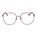 Guess Purple Women Glasses Frame, full-rim metal square design with demo lenses, size 55-16-145, includes branded case.