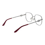 Guess Purple Women Glasses Frame, square full-rim metal eyewear with demo lenses, featuring a sleek purple design and included branded case.