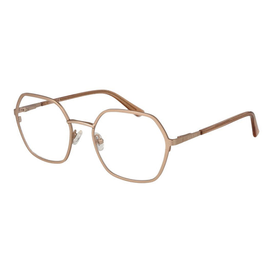 Guess Gold Women Glasses Frame, metal square full-rim design, 53-19-140 size, demo lenses, includes branded case.