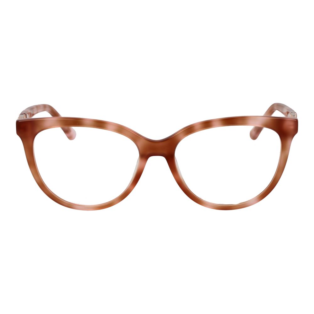 Guess Brown Women Glasses Frame, full-rim cat eye style with acetate material and spring hinge, size 54-16-140.