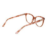 Guess Brown Women Glasses Frame in acetate material, full-rim cat eye style with demo lenses, shows side view with spring hinge for women.
