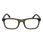 Guess Brown Men Glasses Frame in full-rim rectangle style with plastic lenses and spring hinge, including branded case.