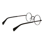 Yohji Yamamoto Bronze Men Glasses Frame, round full-rim style, metal frame, demo lenses, 47-22-145 size, includes branded soft case.