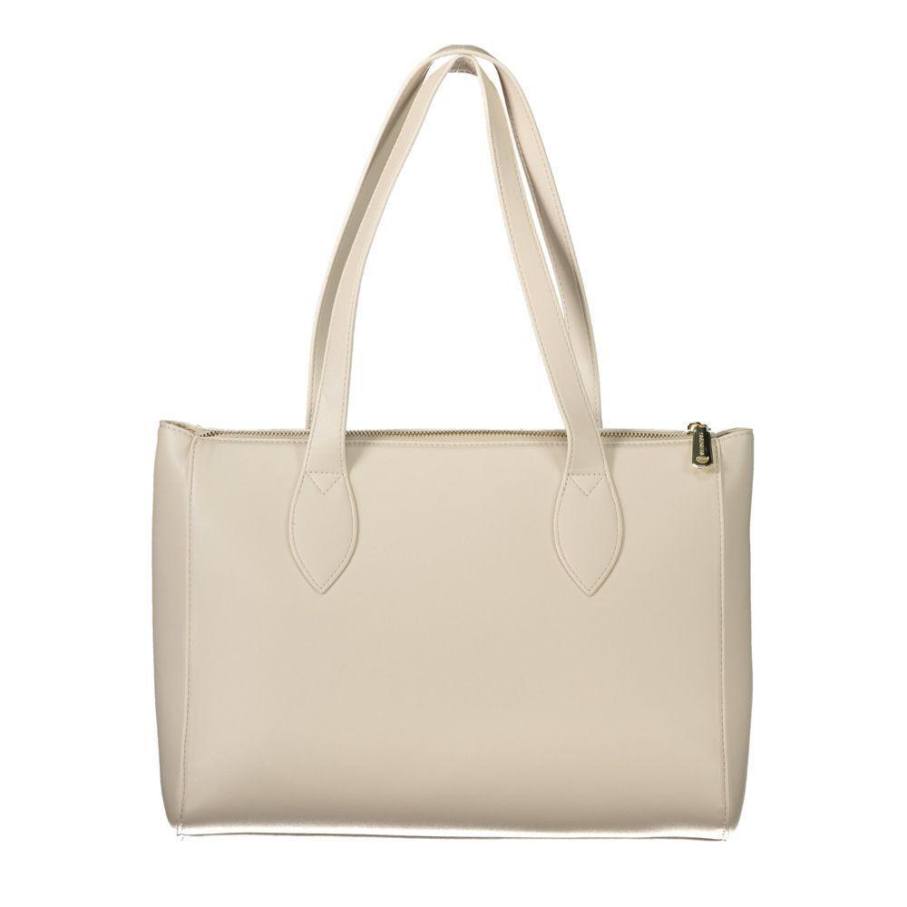 Front view with bag zipped and handles upright.