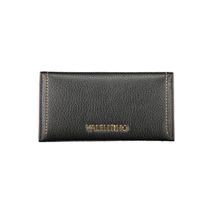 Mario Valentino Black Polyethylene Women Wallet with elegant design and ample card spaces.