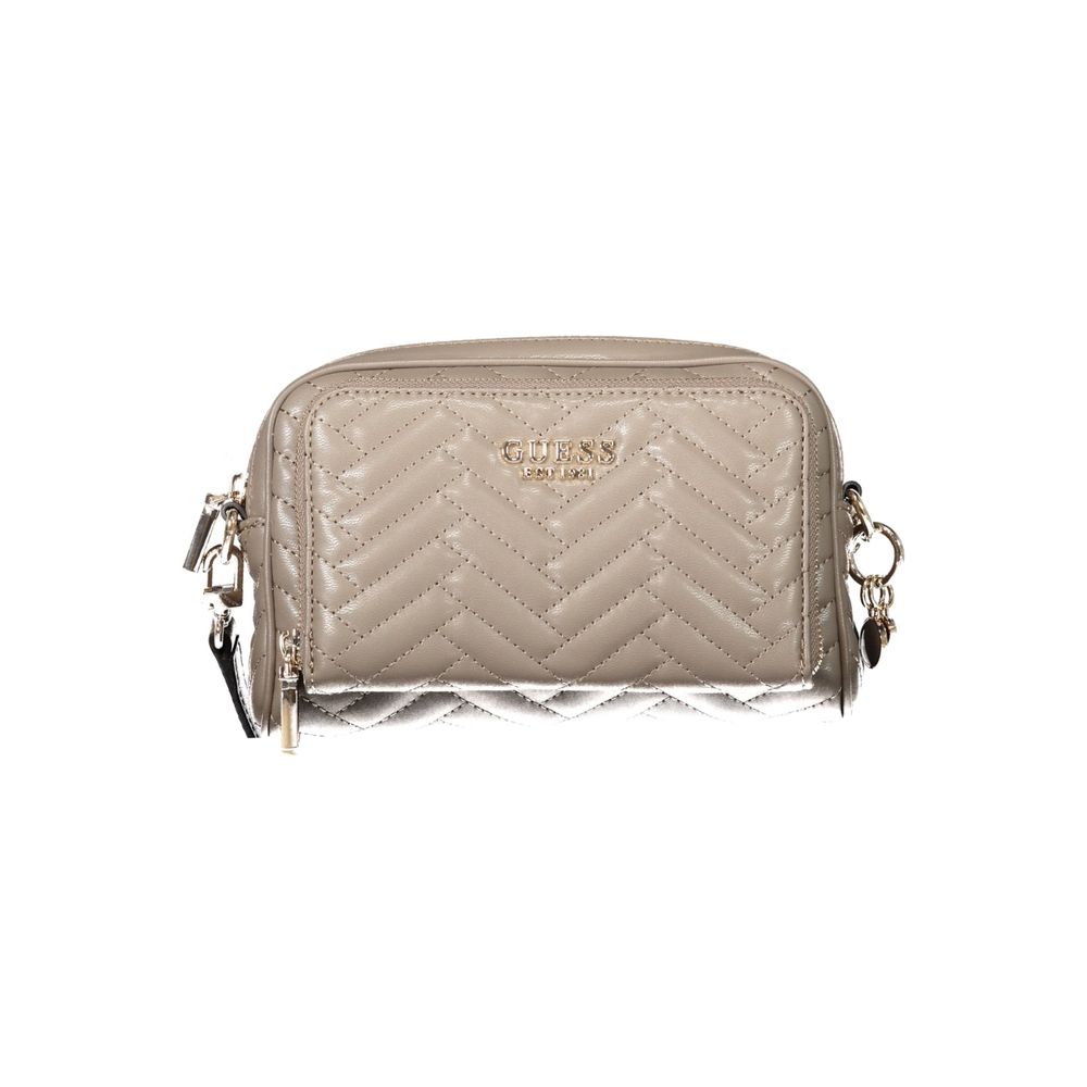 Guess Jeans Brown Polyethylene Women Handbag with quilted design and adjustable strap