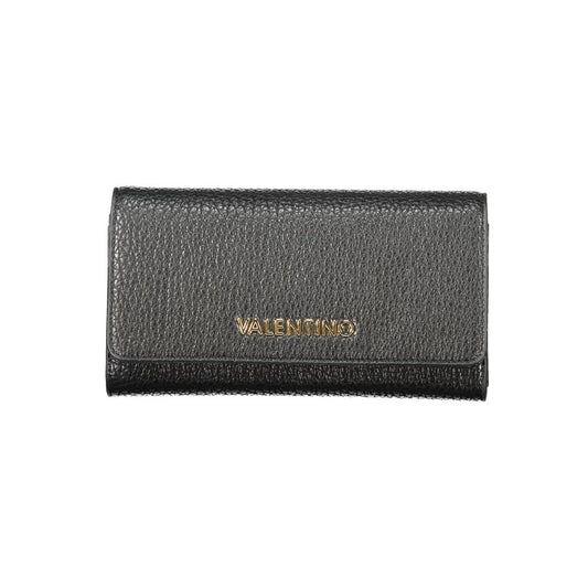 Alt Tag: Mario Valentino Black Polyethylene Women Wallet featuring luxurious design and iconic logo for fashion-forward individuals.