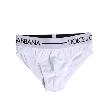 Dolce & Gabbana White Cotton Stretch Regular Brief Underwear