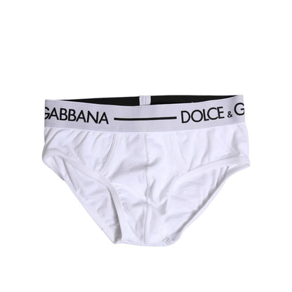 Dolce & Gabbana White Cotton Stretch Regular Brief Underwear