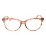 Guess Beige Women Glasses Frame, full-rim plastic butterfly style, demo lenses, size 52-16-140, with branded case and spring hinges.