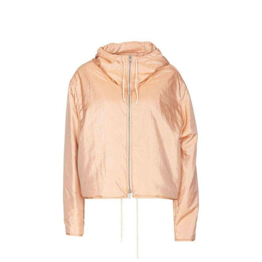 Jil Sander Blend Silk Zip-Up Hooded Jacket JI-8735501222100-S