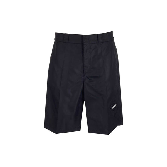 Valentino Black Nylon Bermuda Shorts