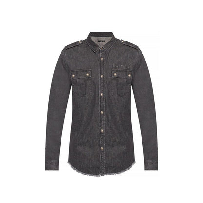 Balmain Black Denim Shirt