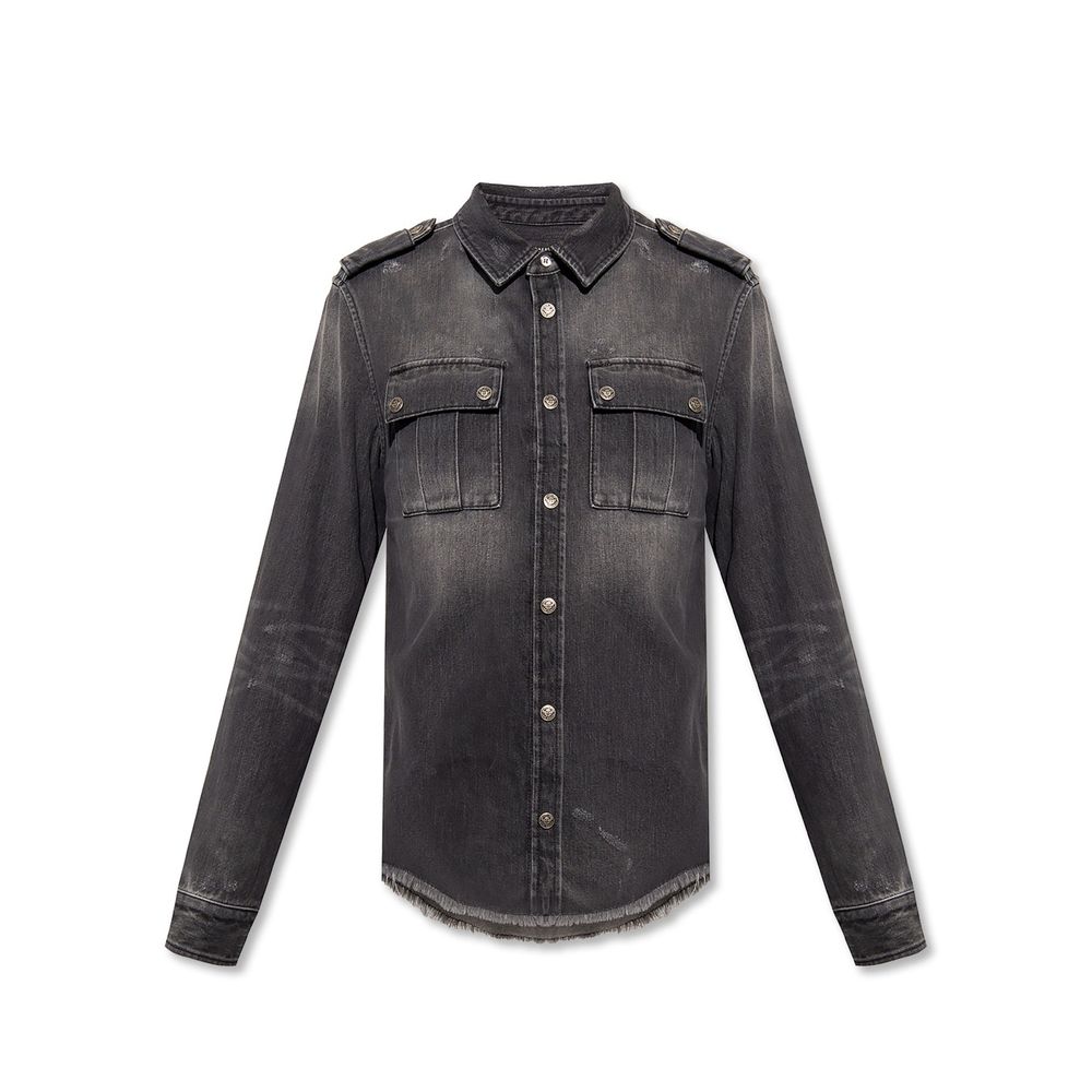 Balmain Black Denim Shirt