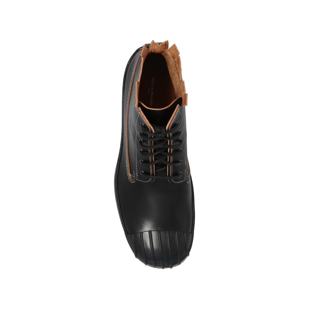 Maison Margiela Black Calfskin Lace-Up Boots