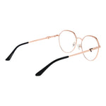 Guess Gold Women Glasses Frame, full-rim metal, gold color with a browline style, includes a branded case for fashionable eyewear protection.