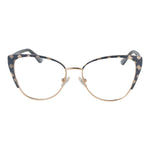 Guess Gray Women Glasses Frame with grey full-rim cat eye design in metal, demo lenses, includes branded case, lens width 53mm.