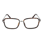 Guess Brown Men Glasses Frame, full-rim stainless steel, demo lenses, rectangle style with branded case, temples length 145 mm.