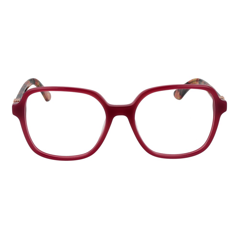 Guess Purple Women Glasses Frame in square style, acetate material, full-rim design with demo lenses, size 53-17-140 with spring hinge.