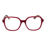 Guess Purple Women Glasses Frame in square style, acetate material, full-rim design with demo lenses, size 53-17-140 with spring hinge.