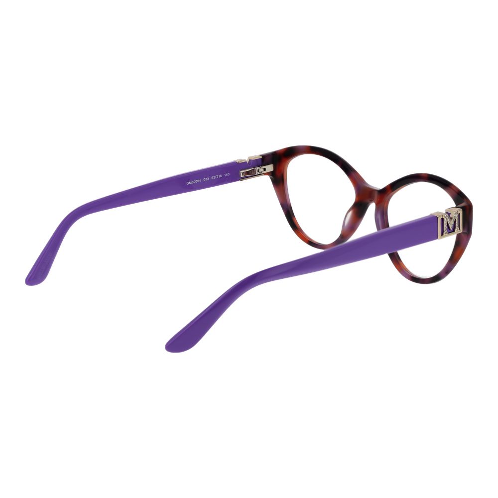 Marciano by Guess Purple Women Glasses Frame with full-rim acetate design, cat eye style, demo lenses, and purple temples.