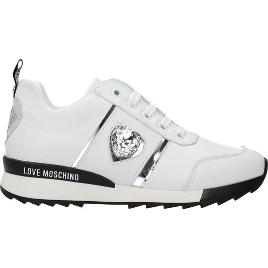 Love Moschino White Leather Low Tops LO-8547142533385-EU36/US6