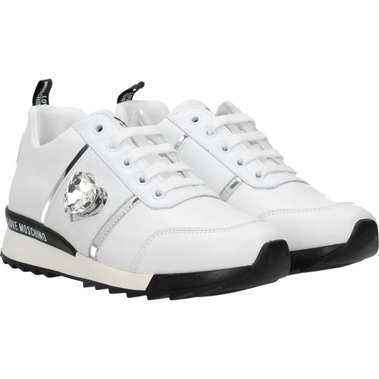 Love Moschino White Leather Low Tops LO-8547142533385-EU36/US6