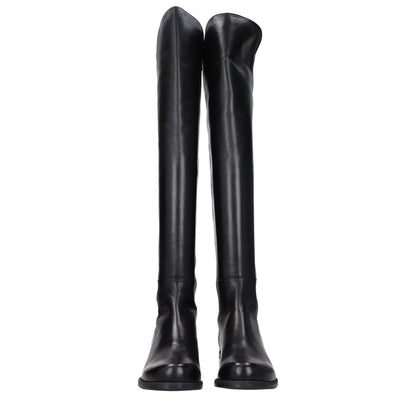 Stuart Weitzman Black Leather Over The Knee